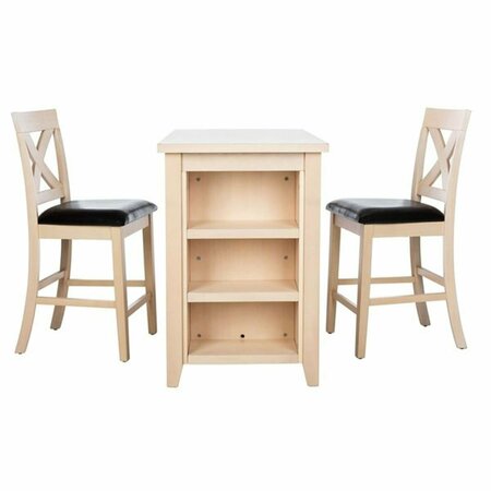 SAFAVIEH Everest Pub Set, Whitewash - 3 Piece DNS9203B